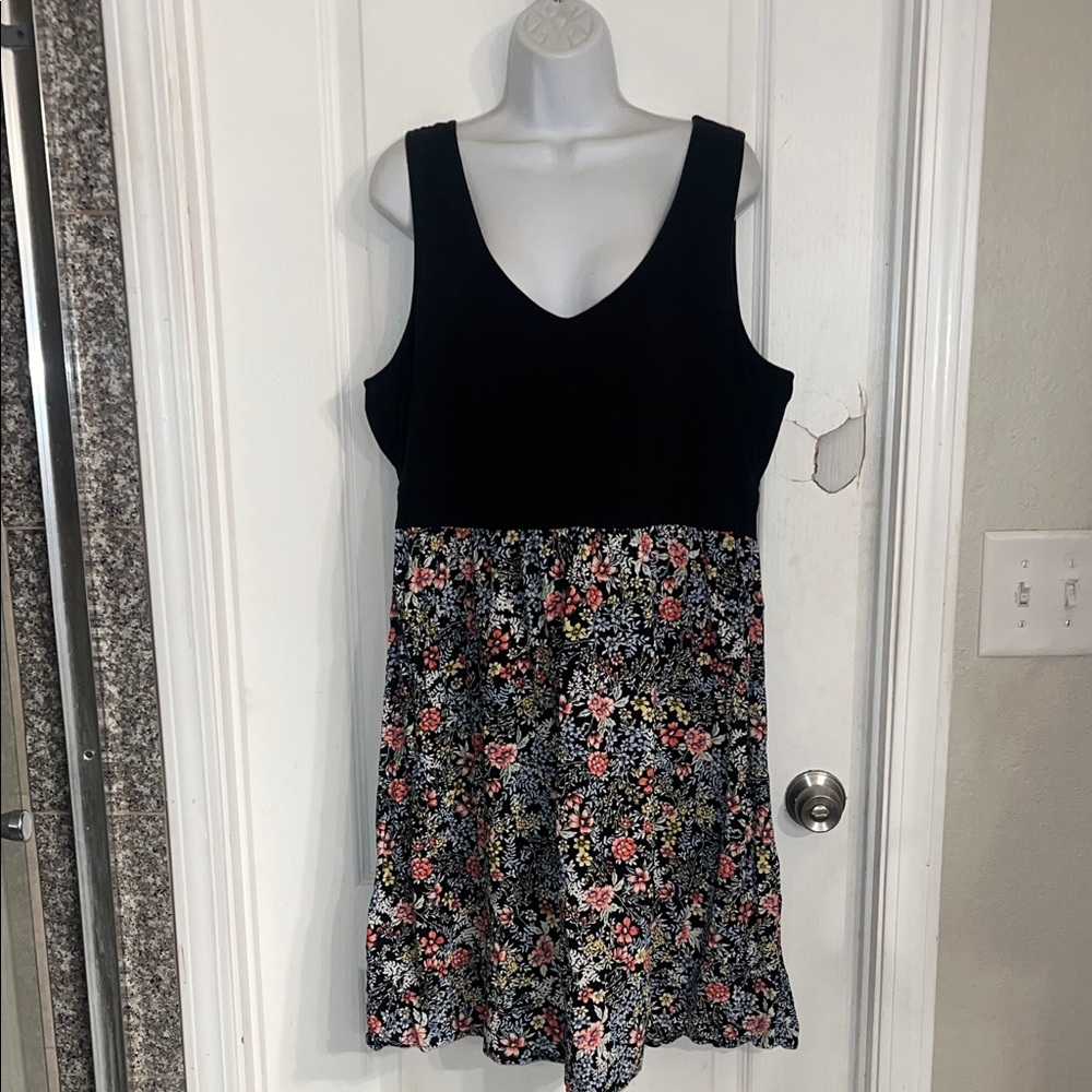 Torrid Black and Floral Mini Dress